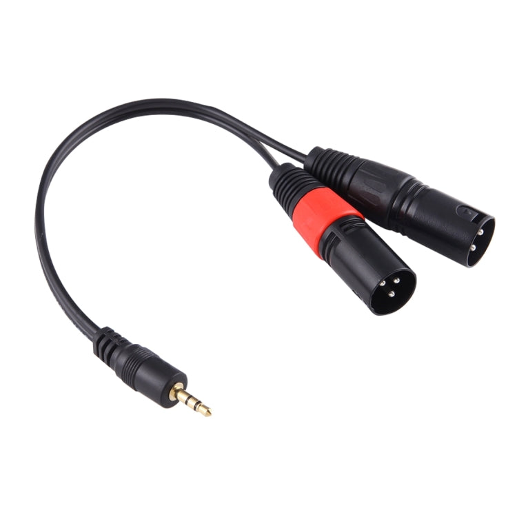Câble adaptateur audio connecteur mâle 3.5mm vers XLR CANNON mâle 3 broches, tête métallique 30cm, mâle 3.5mm
