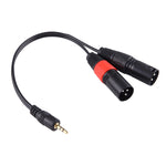 Câble adaptateur audio connecteur mâle 3.5mm vers XLR CANNON mâle 3 broches, tête métallique 30cm, mâle 3.5mm