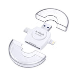 Lecteur de cartes SD/TF X-Flash R01 3 en 1, interface 8 broches + USB-C / Type-C + Micro USB