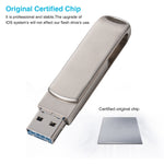 Clé USB 3-en-1 Richwell 128 Go Micro USB + 8 broches + USB 3.0 rotative coulissante en métal avec fonction OTG, 128 Go