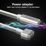 Adaptateur de charge PD 5 broches MagSafe 2 (forme en T) vers USB-C / Type-C, Type-C vers MagSafe 2