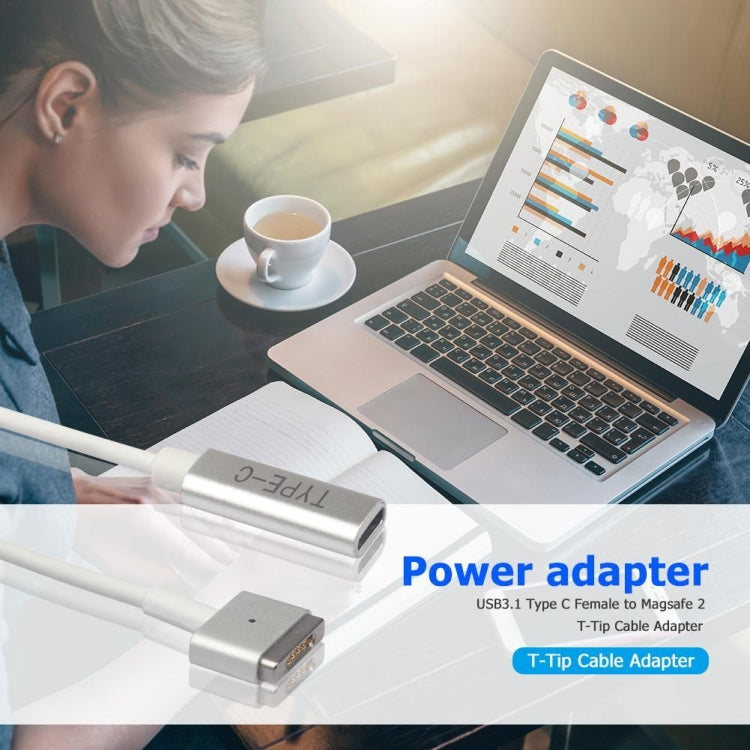 Adaptateur de charge PD 5 broches MagSafe 2 (forme en T) vers USB-C / Type-C, Type-C vers MagSafe 2