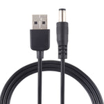 Câble d'alimentation USB 3A vers prise DC 5,5 x 2,1mm, longueur : 1m, USB vers DC 5,5x2,1mm