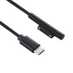 Câble d'alimentation USB-C / Type-C vers 6 broches nylon mâle pour adaptateur Microsoft Surface Pro 3 / 4 / 5 / 6, longueur du câble : 1,5m, pour Microsoft Surface Pro 3 / 4 / 5 / 6