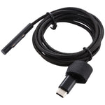 Câble d'alimentation USB-C / Type-C vers 6 broches nylon mâle pour adaptateur Microsoft Surface Pro 3 / 4 / 5 / 6, longueur du câble : 1,5m, pour Microsoft Surface Pro 3 / 4 / 5 / 6