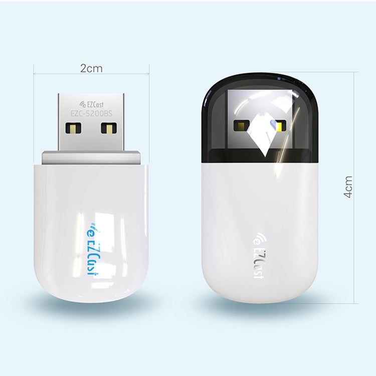 Adaptateur sans fil EZCast EZC-5200BS WiFi double bande 600Mbps + Bluetooth USB 2.0