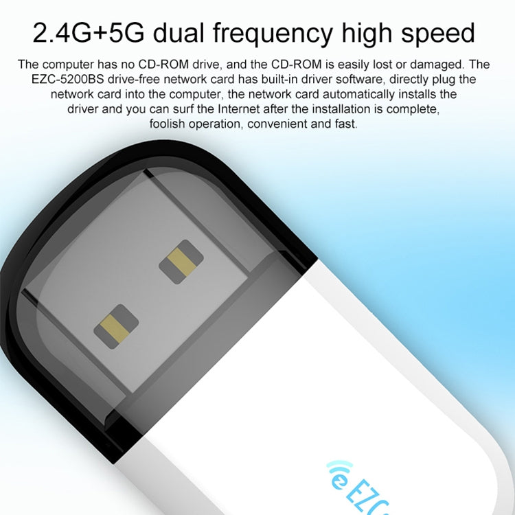 Adaptateur sans fil EZCast EZC-5200BS WiFi double bande 600Mbps + Bluetooth USB 2.0