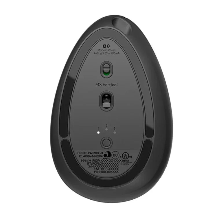 Souris optique verticale ergonomique sans fil Logitech MX Vertical 4000 DPI USB-C / Type-C + Unifying + Bluetooth trois modes, MX Vertical