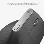 Souris optique verticale ergonomique sans fil Logitech MX Vertical 4000 DPI USB-C / Type-C + Unifying + Bluetooth trois modes, MX Vertical
