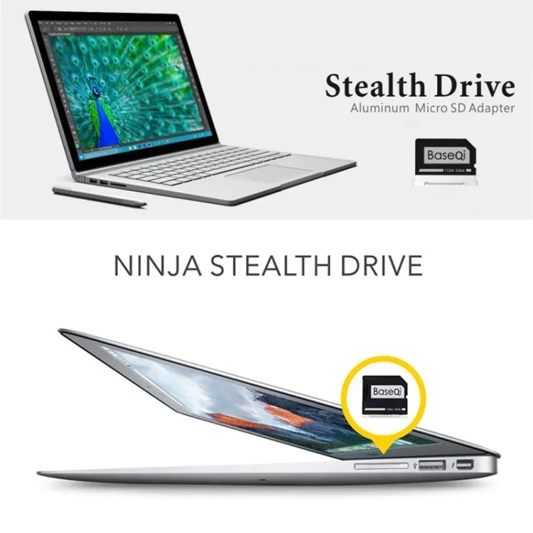 Étui pour carte SD BASEQI en alliage d'aluminium dissimulé pour ordinateur portable Lenovo Ideapad 320S