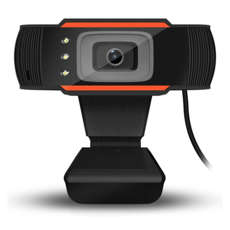 Webcam A870C3 480P USB, caméra Web pour ordinateur avec microphone à absorption acoustique et 3 LED, longueur du câble : 1,4 m, A870C3 (Orange)