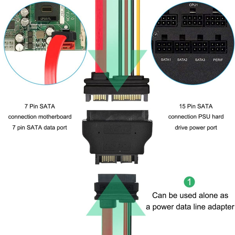Adaptateur SATA 22 broches femelle vers SATA SLIMLINE 13 broches mâle, SATA 22 broches femelle vers SATA 13 broches