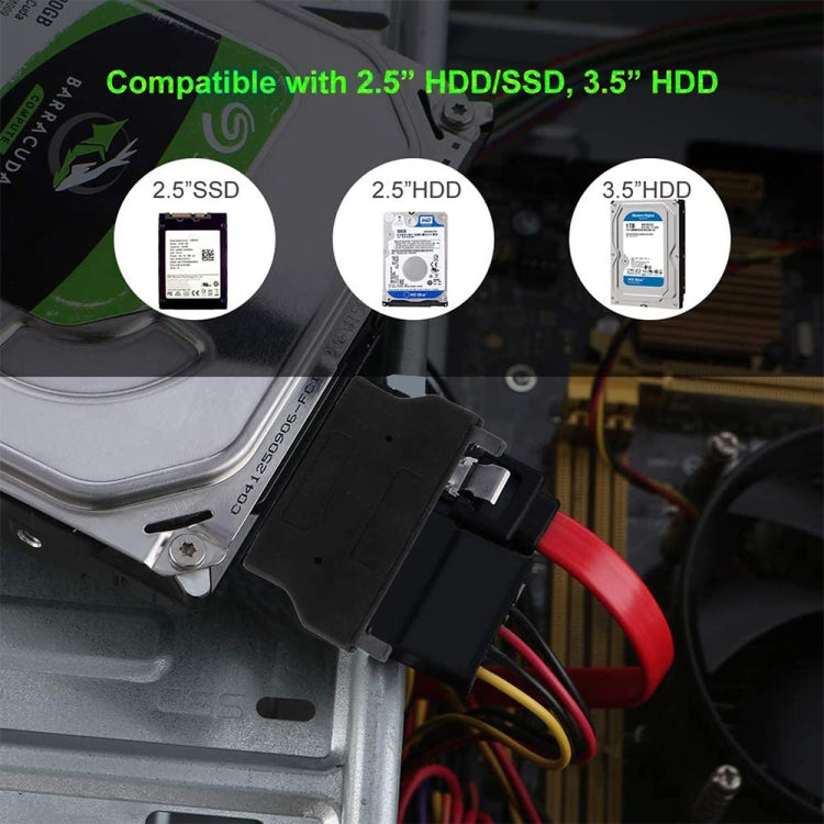 Adaptateur SATA 22 broches femelle vers SATA SLIMLINE 13 broches mâle, SATA 22 broches femelle vers SATA 13 broches