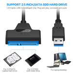 Adaptateur câble professionnel SATA vers USB 3.0 pour disque dur SSD 2,5 pouces, connecteur d'extension 2,5 pouces