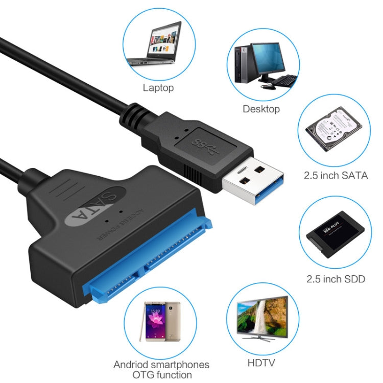 Adaptateur câble professionnel SATA vers USB 3.0 pour disque dur SSD 2,5 pouces, connecteur d'extension 2,5 pouces