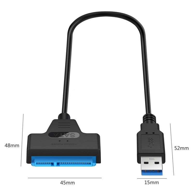 Adaptateur câble professionnel SATA vers USB 3.0 pour disque dur SSD 2,5 pouces, connecteur d'extension 2,5 pouces