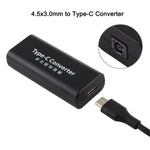 Adaptateur connecteur d'alimentation femelle DC 4,5 x 3,0 mm vers USB-C / Type C femelle avec câble USB-C / Type C de 15 cm, 4,5x3,0mm