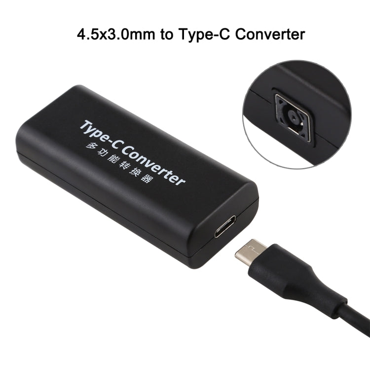 Adaptateur connecteur d'alimentation femelle DC 4,5 x 3,0 mm vers USB-C / Type C femelle avec câble USB-C / Type C de 15 cm, 4,5x3,0mm