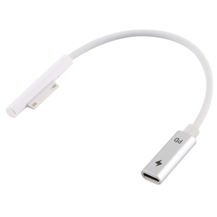 Câble de charge rapide PD USB-C / Type-C femelle vers 6 broches mâle pour ordinateur portable Microsoft Surface Pro 9 / 8 / 7 / 6 / 5 / 4 / 3, longueur du câble : 0,2 m, Pro 9 / 8 / 7 / 6 / 5 / 4 / 3 vers USB-C / Type-C femelle noir