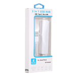 Convertisseur HUB 3 en 1 USB-C / Type-C + Micro USB + 4 ports USB 2.0, longueur du câble : 12 cm, 3 en 1 (blanc), 3 en 1 (noir)