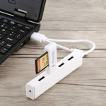 Convertisseur HUB 3 en 1 USB-C / Type-C + Micro USB + 4 ports USB 2.0, longueur du câble : 12 cm, 3 en 1 (blanc), 3 en 1 (noir)