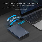 Boîtier mécanique ORICO DD25 C3 2,5 pouces Type-C vers Type-C et USB pour SSD, capacité prise en charge : 6TB