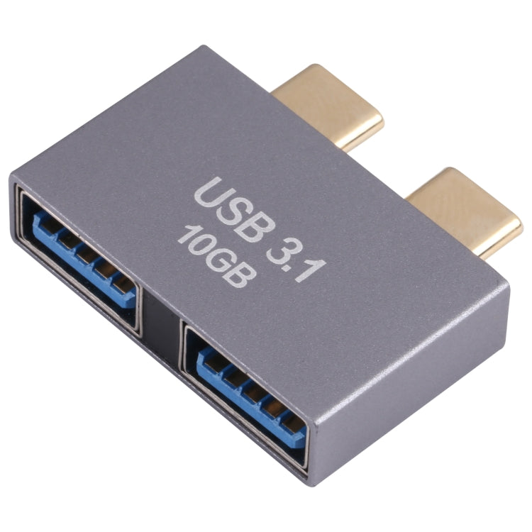 Adaptateur 2 x USB femelle vers 2 x USB-C / Type-C mâle, 2 x USB femelle vers 2 x Type-C mâle