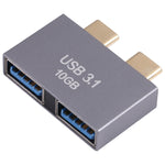 Adaptateur 2 x USB femelle vers 2 x USB-C / Type-C mâle, 2 x USB femelle vers 2 x Type-C mâle