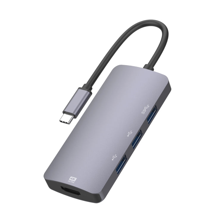 Adaptateur HUB multifonctionnel UC912 4 en 1 4K 30Hz USB 3.0 + 2 x USB 2.0 vers USB-C / Type-C, UC912 USB 3.0 + 2 x USB 2.0