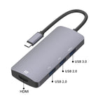 Adaptateur HUB multifonctionnel UC912 4 en 1 4K 30Hz USB 3.0 + 2 x USB 2.0 vers USB-C / Type-C, UC912 USB 3.0 + 2 x USB 2.0