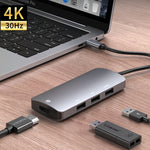 Adaptateur HUB multifonctionnel UC912 4 en 1 4K 30Hz USB 3.0 + 2 x USB 2.0 vers USB-C / Type-C, UC912 USB 3.0 + 2 x USB 2.0