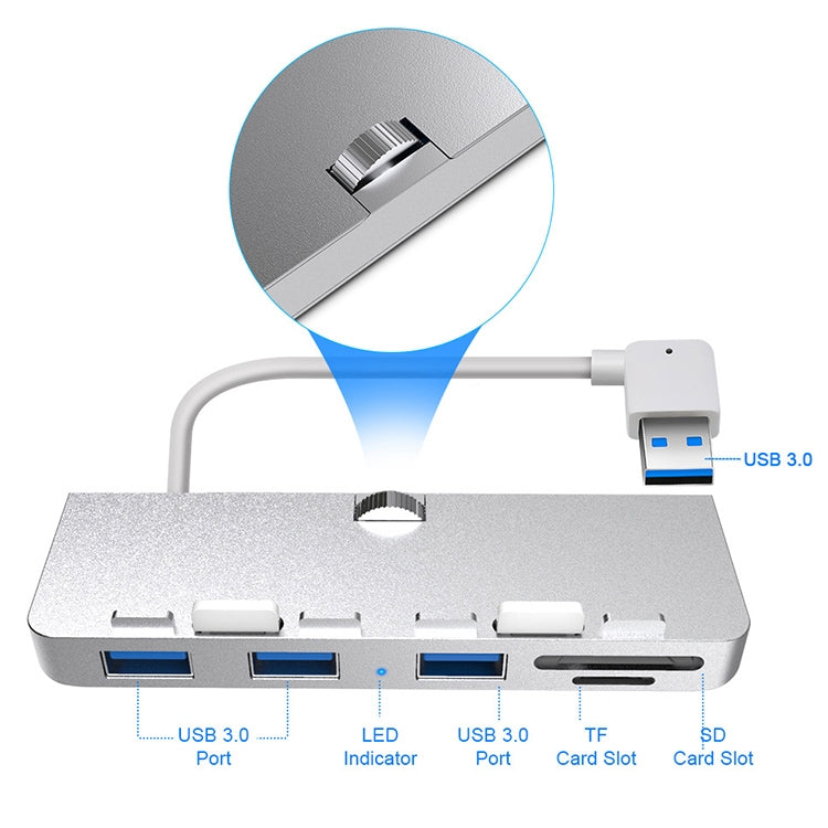 Station d'extension Rocketek pour iMac USB3.0 x 3 + SD / TF multifonction HUB, USB3.0 x 3 + SD / TF