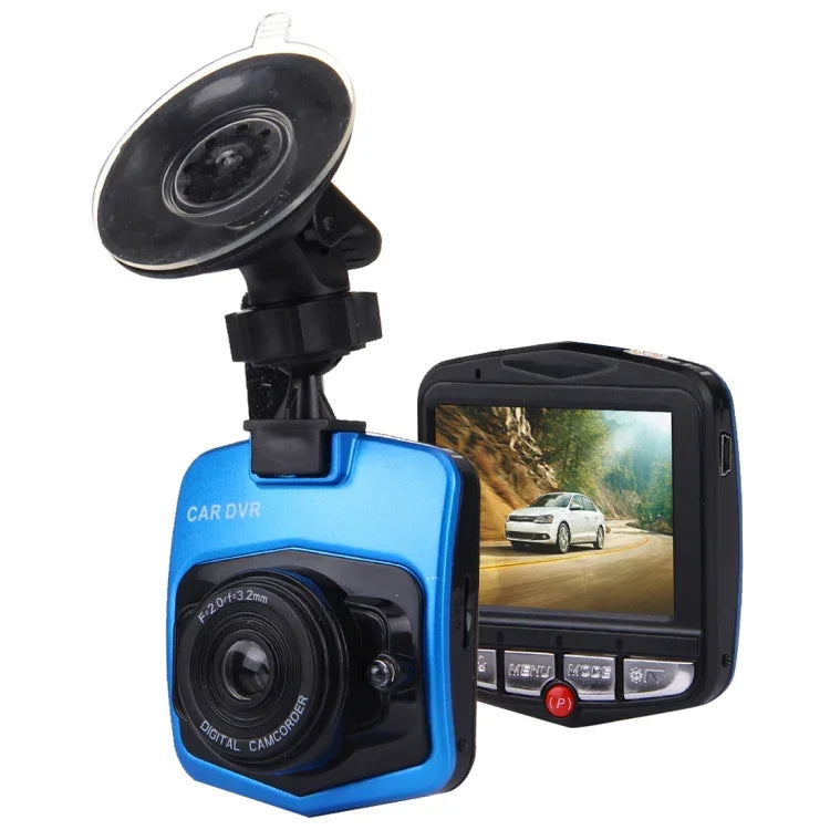 Caméra DVR voiture VGA 480P enregistreur de conduite caméra vidéo numérique enregistreur vocal avec écran LCD 2,4 pouces, support carte Micro TF 32GB & fonction vision nocturne infrarouge (noir + bleu), écran LCD 2,4 pouces