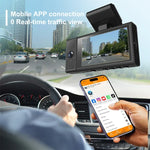 X12 Enregistreur de Conduite Voiture WiFi Ultra HD 2K Panoramique Triple Enregistrement Support APP Mobile, X12