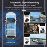 X12 Enregistreur de Conduite Voiture WiFi Ultra HD 2K Panoramique Triple Enregistrement Support APP Mobile, X12