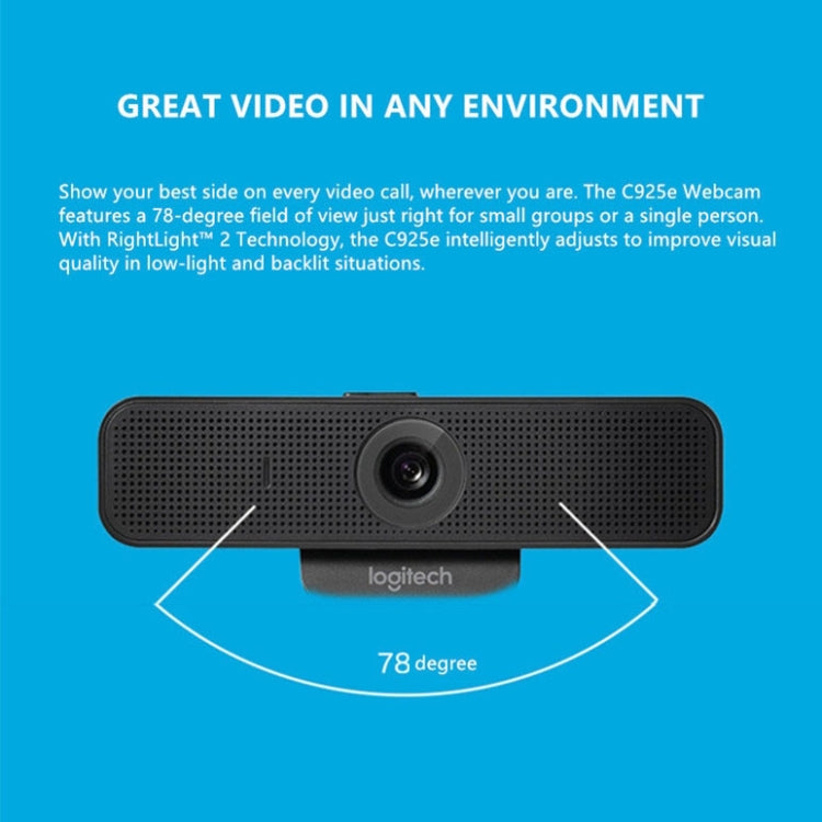 Webcam HD 1080p Logitech C925E avec cache de confidentialité intégré