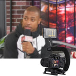 Kit de stabilisation portable PULUZ en forme de U pour caméscopes (DV) avec support et éclairage LED, comprenant une tête de trépied à griffe et un support pour tous les appareils photo reflex et caméscopes domestiques.