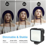 Kit de stabilisation portable PULUZ en forme de U/C pour caméscopes DV + éclairage LED d'appoint avec tête de trépied à griffe pour tous les appareils photo reflex et caméscopes domestiques, support en forme de C + éclairage d'appoint