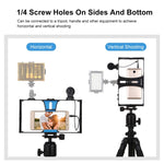 PULUZ Kit de montage vidéo en direct 2 en 1 pour smartphone + microphone compatible iPhone, Galaxy, Huawei, Xiaomi, HTC, LG, Google et autres smartphones, kit de vlogging + micro, kit de vlogging + micro (États-Unis)