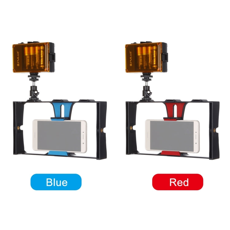 PULUZ Kit de montage vidéo pour smartphone avec éclairage LED selfie 2 en 1, compatible iPhone, Galaxy, Huawei, Xiaomi, HTC, LG, Google et autres smartphones, avec griffe porte-accessoires et trépied.