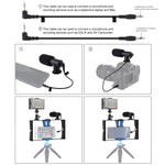 PULUZ Kit de montage vidéo 3 en 1 pour smartphones (iPhone, Galaxy, Huawei, Xiaomi, HTC, LG, Google et autres) avec éclairage LED pour selfies, microphone et trépied à griffe. Disponible en rouge et en version américaine.