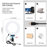 PULUZ Kit de Vlogging Diffusion en Direct 2 en 1 pour Smartphone + Anneau Lumineux LED Selfie de 4,7 pouces 12 cm avec Tête de Trépied à Griffe Froide pour iPhone, Galaxy, Huawei, Xiaomi, HTC, LG, Google et Autres Smartphones, Anneau LED 2 en 1