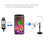 PULUZ Support de Bureau Rond 16 cm 6,2 pouces Lumière RGBW + Anneau LED Dimmable USB pour Vlogging Photographie Vidéo avec Trépied à Chaussure Froide et Tête Bille & Télécommande, Montage Bureau + RGBW 6,2 pouces / Télécommande