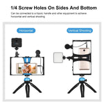 Kit d'éclairage LED 4 en 1 PULUZ pour vlogging, diffusion en direct et selfies, avec microphone, trépied et griffe porte-accessoires, compatible iPhone, Galaxy, Huawei, Xiaomi, HTC, LG, Google et autres smartphones.