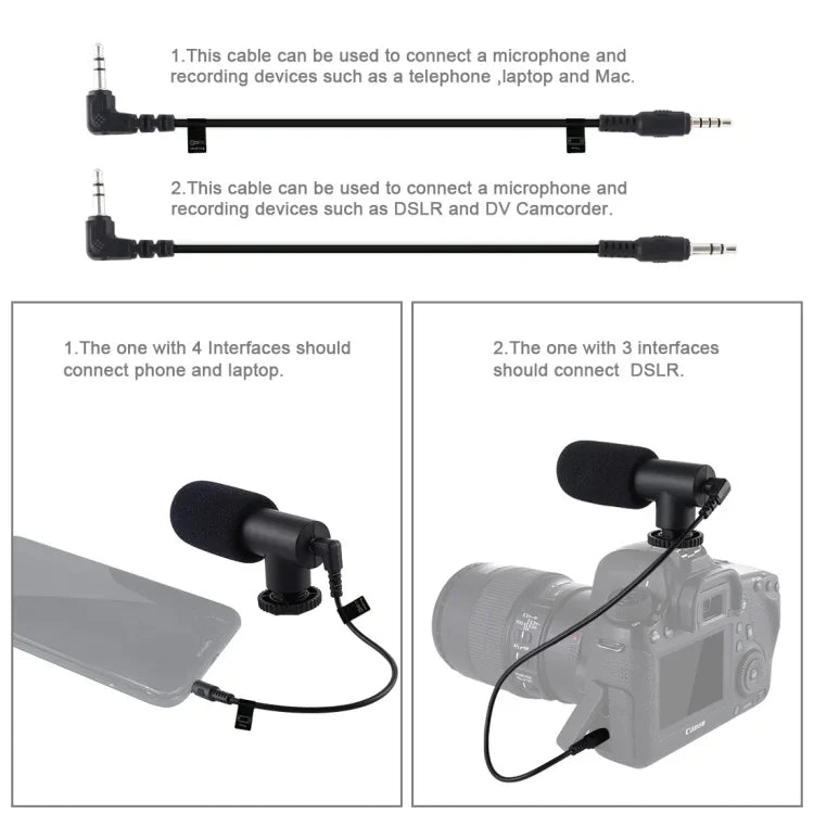 Kit d'éclairage LED 4 en 1 PULUZ pour vlogging, diffusion en direct et selfies, avec microphone, trépied et griffe porte-accessoires, compatible iPhone, Galaxy, Huawei, Xiaomi, HTC, LG, Google et autres smartphones.