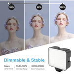 Kit d'éclairage LED 4 en 1 PULUZ pour vlogging, diffusion en direct et selfies, avec microphone, trépied et griffe porte-accessoires, compatible iPhone, Galaxy, Huawei, Xiaomi, HTC, LG, Google et autres smartphones.