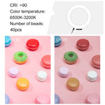 Kit d'éclairage vidéo PULUZ 12 cm (4,7 pouces) avec anneau lumineux, supports doubles horizontaux pour téléphone, support de bureau, supports horizontaux 4,7 pouces