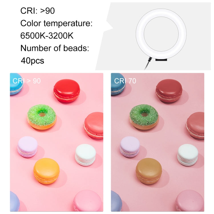 Kit d'éclairage vidéo PULUZ 12 cm (4,7 pouces) avec anneau lumineux, supports doubles horizontaux pour téléphone, support de bureau, supports horizontaux 4,7 pouces