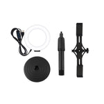 Kit d'éclairage vidéo PULUZ 12 cm (4,7 pouces) avec anneau lumineux, supports doubles horizontaux pour téléphone, support de bureau, supports horizontaux 4,7 pouces