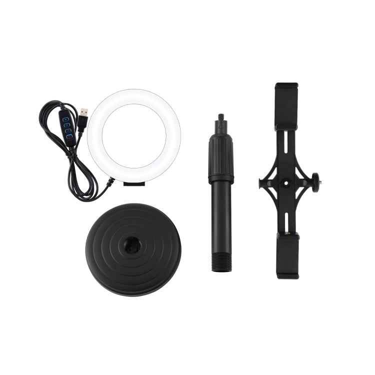 Kit d'éclairage vidéo PULUZ 12 cm (4,7 pouces) avec anneau lumineux, supports doubles horizontaux pour téléphone, support de bureau, supports horizontaux 4,7 pouces